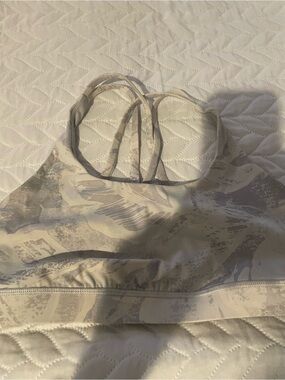 lululemon athletica Light Beige & Taupe Printed Strappy Sports Bra